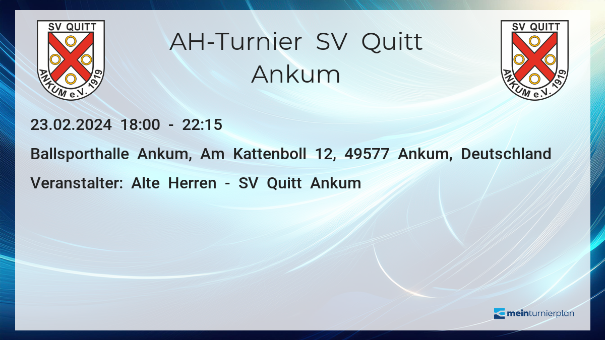 AH-Turnier SV Quitt Ankum – MeinTurnierplan.de