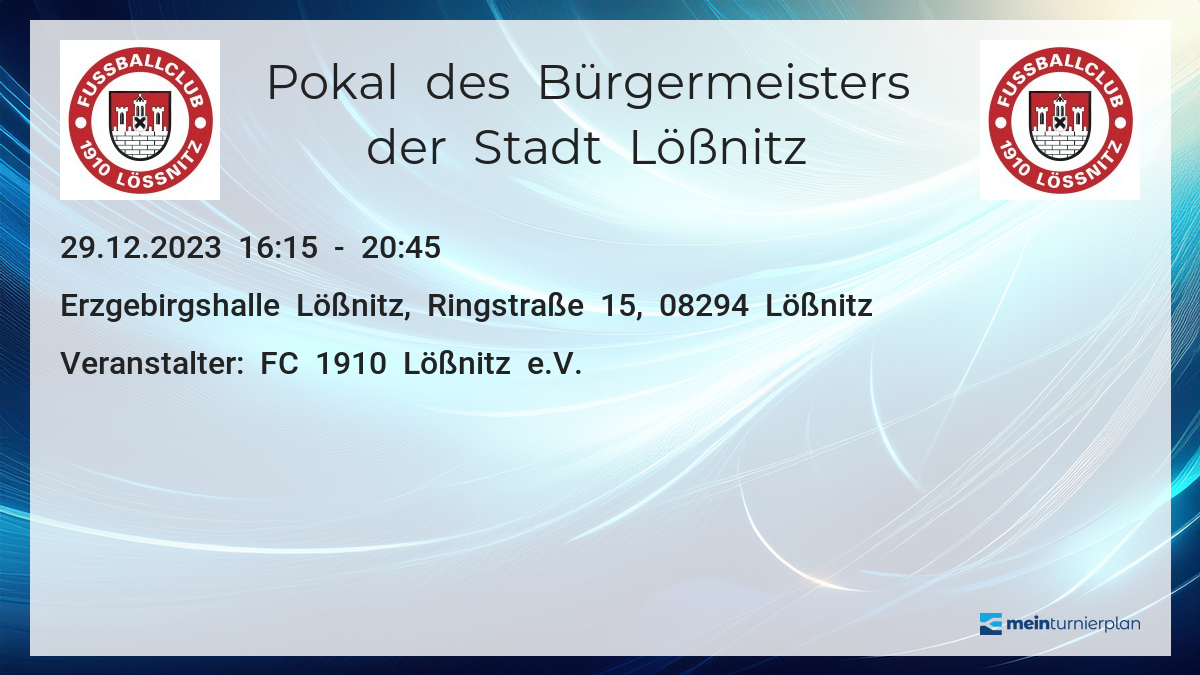 Pokal des Bürgermeisters der Stadt Lößnitz MeinTurnierplan.de